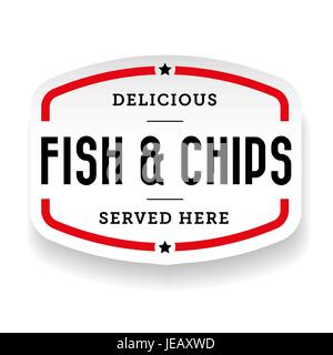 Fish and chips vintage stamp Illustration de Vecteur