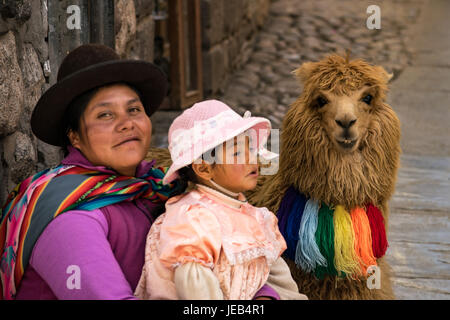 Famille de Cusco Banque D'Images