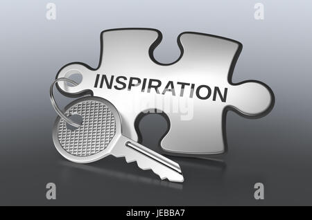 Un puzzle avec texte : inspiration, concept illustration (rendu 3d) Banque D'Images