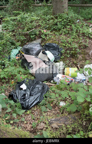 Fly-tipping dans les ruelles de Buckinghamshire ! Banque D'Images