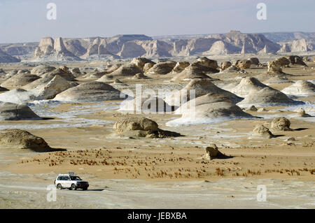 L'Afrique, l'Egypte, Désert blanc désert, expédition avec jeep, Banque D'Images