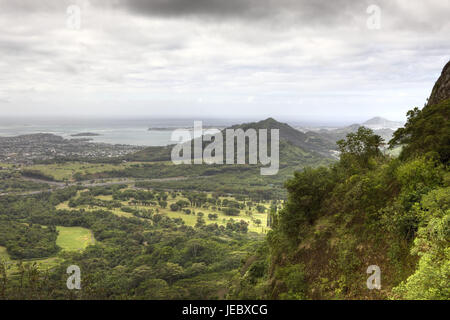 Hawaii, Oahu, l'USA, vue de l'Affût Nuuanu Pali, Banque D'Images