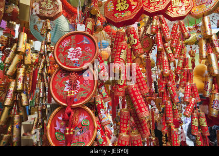 La Chine, Hong Kong, la décoration de la fête du Nouvel An Chinois, Banque D'Images