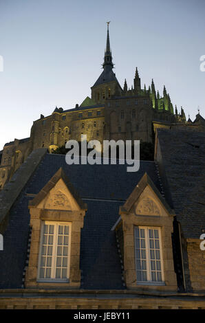 Europe, France, Bretagne, certains, le Mont St Michel dans le crépuscule, Banque D'Images