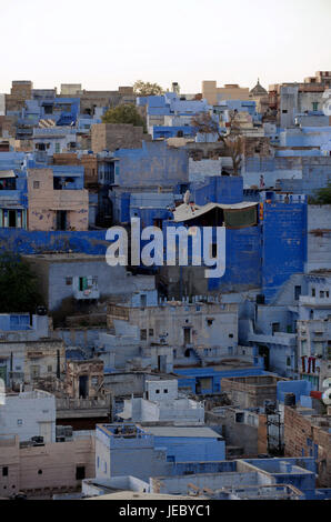 L'Inde, Rajasthan, Jodhpur, vieille ville, ville, bleu Banque D'Images