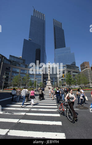 Les USA, l'Amérique, New York, Manhattan, Columbus Circle, Time Warner center, personne, Banque D'Images