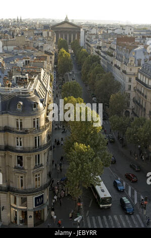 France, Paris, vue sur la ville, la Rue Tronchet, église 'La Madeleine', Banque D'Images