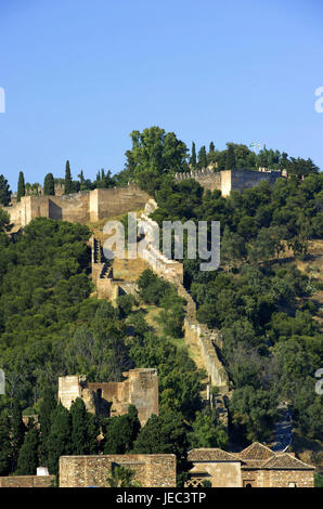 Espagne, Malaga, Castillo de Gibralfaro, Banque D'Images