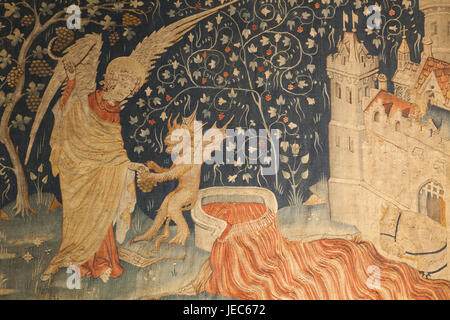 France, vallée de la Loire, Angers, galerie de l'apocalypse, tapisserie, Banque D'Images