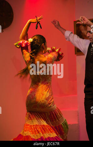 L'Espagne, l'Andalousie, le flamenco, la danse en couple Le Tablao Cardenal, Banque D'Images