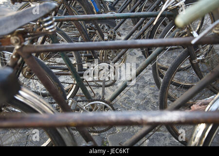 Guatemala, Antigua Guatemala, bicyclettes, alto, Banque D'Images