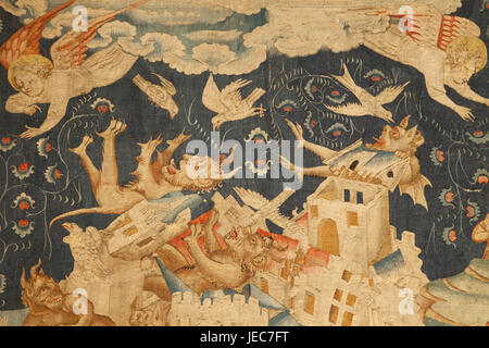 France, vallée de la Loire, Angers, galerie de l'apocalypse, tapisserie, Banque D'Images