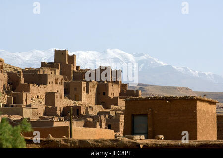 Le Maroc, Aït-Ben-Haddou, vue locale, Afrique, Afrique du Nord, l'endroit, Ksar, maisons, mucky méthode de construction, généralement, typiquement pour des pays, mucky maisons, architecture, architecture, à l'extérieur, mucky point d'intérêt, l'héritage culturel mondial de l'UNESCO, destination, déserte, Banque D'Images