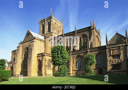 La Grande-Bretagne, l'Angleterre, Somerset, Sherborne, abbaye, l'Europe, destination, ville, lieu d'intérêts, d'un bâtiment, d'architecture, cloître, bâtiment Cloister, église, cathédrale, église, construction, sacrée la foi, la religion, le christianisme, à l'extérieur, ensoleillée, déserté, l'architecture, de la culture, Banque D'Images