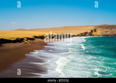 Colorada beach dans la réserve nationale de Paracas, Pérou Banque D'Images