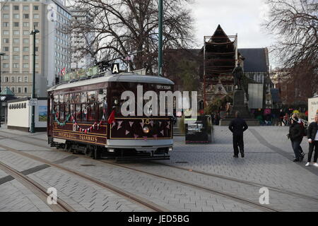 Une vue générale d'un tramway à Christchurch, Nouvelle-Zélande Banque D'Images