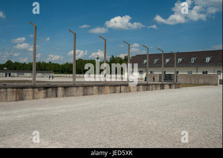 03.06.2017, Dachau, Bavière, Allemagne, Europe - Construire à l'ancien camp de concentration de Dachau. Banque D'Images