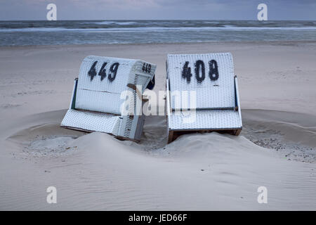 Plage principale, l'île Spiekeroog, les Frisons de l'Est, à l'Est de la Frise, Frise, Basse-Saxe, la mer du Nord, l'île de la mer du Nord, mer du Nord, de la Basse-Saxe mer des Wadden Parc National, l'Allemagne du Nord, l'Allemagne, l'Europe, Banque D'Images