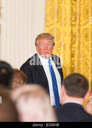 Washington, USA. 23 Juin, 2017. Le président Donald J. Trump signe la reddition des anciens combattants et la protection du dénonciateur Act de 2017 à la Maison Blanche. Credit : Patsy Lynch/Alamy Live News Banque D'Images