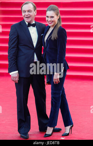 Moscou, Russie. 22 Juin, 2017. Mikhail Gorevoy acteur lors de la cérémonie d'ouverture de la 39e Festival International du Film de Moscou à l'extérieur du théâtre Rossiya. Credit : Victor/Vytolskiy Alamy Live News Banque D'Images