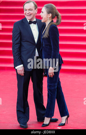 Moscou, Russie. 22 Juin, 2017. Mikhail Gorevoy acteur lors de la cérémonie d'ouverture de la 39e Festival International du Film de Moscou à l'extérieur du théâtre Rossiya. Credit : Victor/Vytolskiy Alamy Live News Banque D'Images