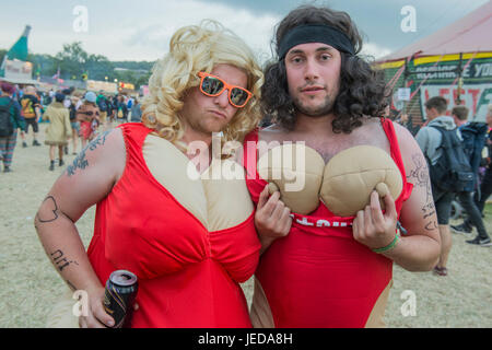 Glastonbury, Somerset, Royaume-Uni. 23 Juin, 2017. Le festival de Glastonbury en 2017, digne ferme. Glastonbury, 23 juin 2017 Crédit : Guy Bell/Alamy Live News Banque D'Images