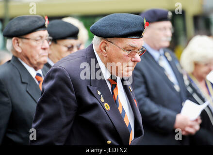 Brighton, UK. 24 Juin, 2017. Un acte de souvenir pour la Journée nationale des Forces armées est tenu à la Brighton monument commémoratif de guerre à l'Old Steine organisée par la Royal British Legion Crédit : Simon Dack/Alamy Live News Banque D'Images