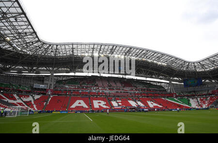 Kazan, Russie. 24 Juin, 2017. La Kazan Arena avant le début de la phase de groupes match opposant le Mexique contre le russe à Kazan, Russie, 24 juin 2017. Photo : Marius Becker/dpa/Alamy Live News Banque D'Images