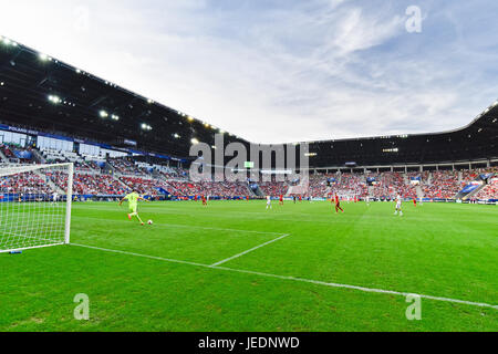 TYCHY, Pologne - 21 juin 2017 : Championnat de match du groupe C entre la République tchèque - Italie 3:1. Vue aérienne du stade. Banque D'Images