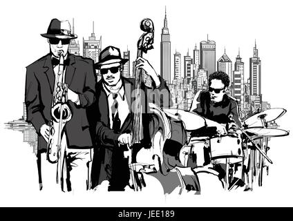 Jazz Band à New-York - vector illustration Illustration de Vecteur