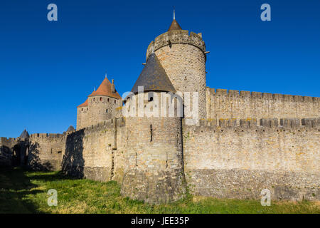 Vue de Carcassonne. Ville fortifiée dans le département de l'Aude. Région d'Occitanie. La France. Banque D'Images