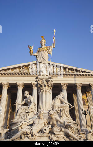 L'Autriche, Vienne, parlement, Pallas Athéna et bien, Banque D'Images