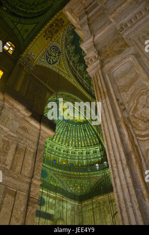 Photo de l'intérieur de la mosquée de Mohammed Ali, Le Caire, Egypte, Afrique, Banque D'Images