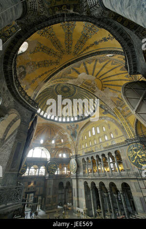 La Turquie, Istanbul, Sainte-Sophie, la basilique, vue de la galerie de la coupole, Banque D'Images