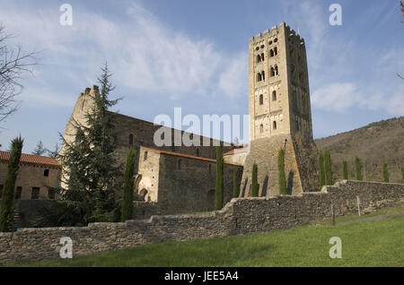 La France, l'Pyrenees-East ale, Prades, abbaye, Saint Michel de Cuxa, Banque D'Images