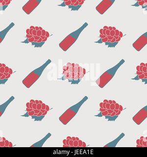 Des bouteilles de vin et de raisin modèle transparent Illustration de Vecteur