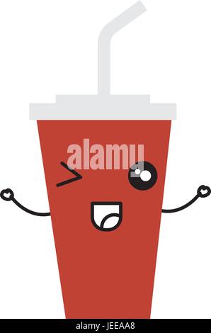 Soda cup kawaii character vector illustration design Illustration de Vecteur