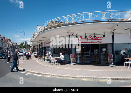 Harry Ramsdens fish and chips restaurant Swanage Dorset.Harry Ramsden : célèbre pour le poisson-n-jetons. Avec plus de 40 points de vente à travers le Royaume-Uni. Banque D'Images