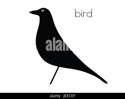Vecteur EPS 10 illustration de silhouette d'oiseaux sur fond blanc Illustration de Vecteur