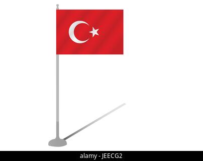 EPS 10 pôle libre de Turquie silhouette sur fond blanc Illustration de Vecteur