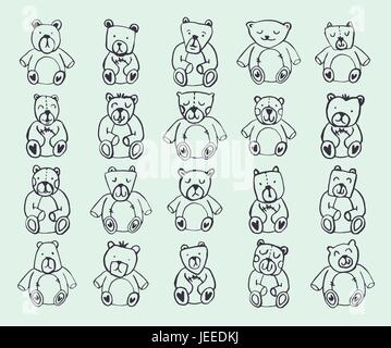 Vector icon set d'ours Illustration de Vecteur