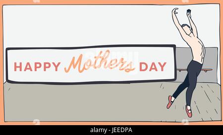 Carte de fête des mères avec happy mothers day message Illustration de Vecteur