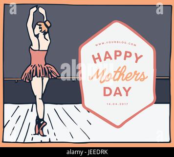 Carte de fête des mères avec happy mothers day message Illustration de Vecteur