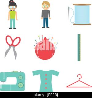 Vector icon set d'équipement sur mesure Illustration de Vecteur