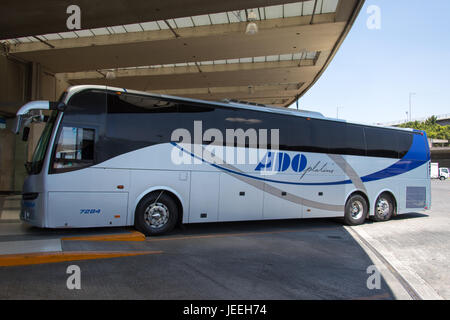 Platine en bus ADO TAPO, Terminal de autobuses de Pasajeros de Oriente ou terminal de bus de passagers de l'Est, la ville de Mexico, Mexique Banque D'Images