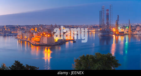 Grand Harbour et de La Valette, Malte Senglea Banque D'Images