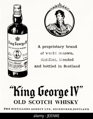 1960 Publicité Publicité Le roi George IV old scotch whisky d'Édimbourg en Écosse Royaume-uni dans le magazine du 5 décembre 1960 Banque D'Images