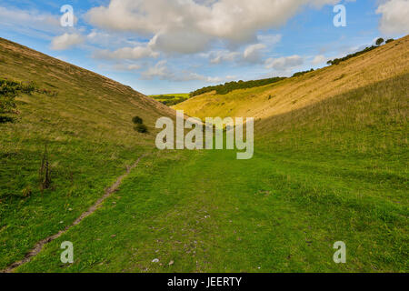 Devil's Dyke est un 100m de profondeur de la vallée en forme de V sur la South Downs Way dans le sud de l'Angleterre, près de Brighton et Hove. Parfait pour la randonnée et parapente Banque D'Images