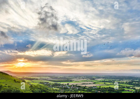 Devil's Dyke est un 100m de profondeur de la vallée en forme de V sur la South Downs Way dans le sud de l'Angleterre, près de Brighton et Hove. Parfait pour la randonnée et parapente Banque D'Images