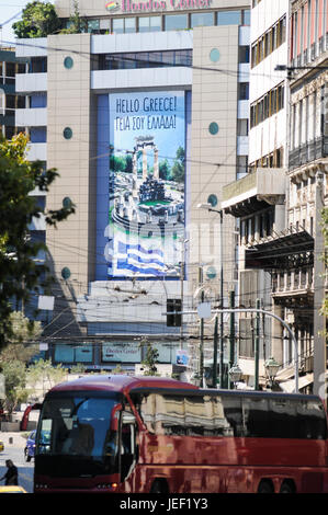 L'Hondos Center, à la place Omonia, à Athènes (Grèce) Banque D'Images